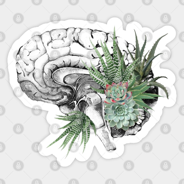 Brain Floral, Mental Health Matters 33 Sticker by Collagedream